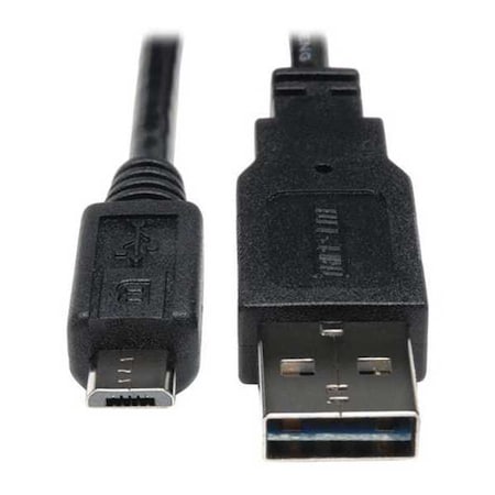 USB Reversible 2.0 Cable, 5 Pin, Micro, 1ft MPN:UR050-001
