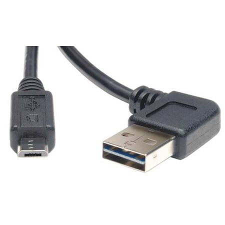 Reversible USB Cable, Black, 3 ft., Standards: ROHS Compliant MPN:UR050-003-RA