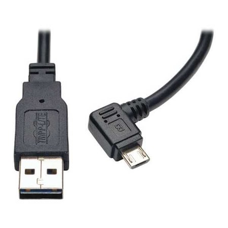 USB Reversible 2.0 Cable, RA, Micro, 3ft MPN:UR05C-003-RB