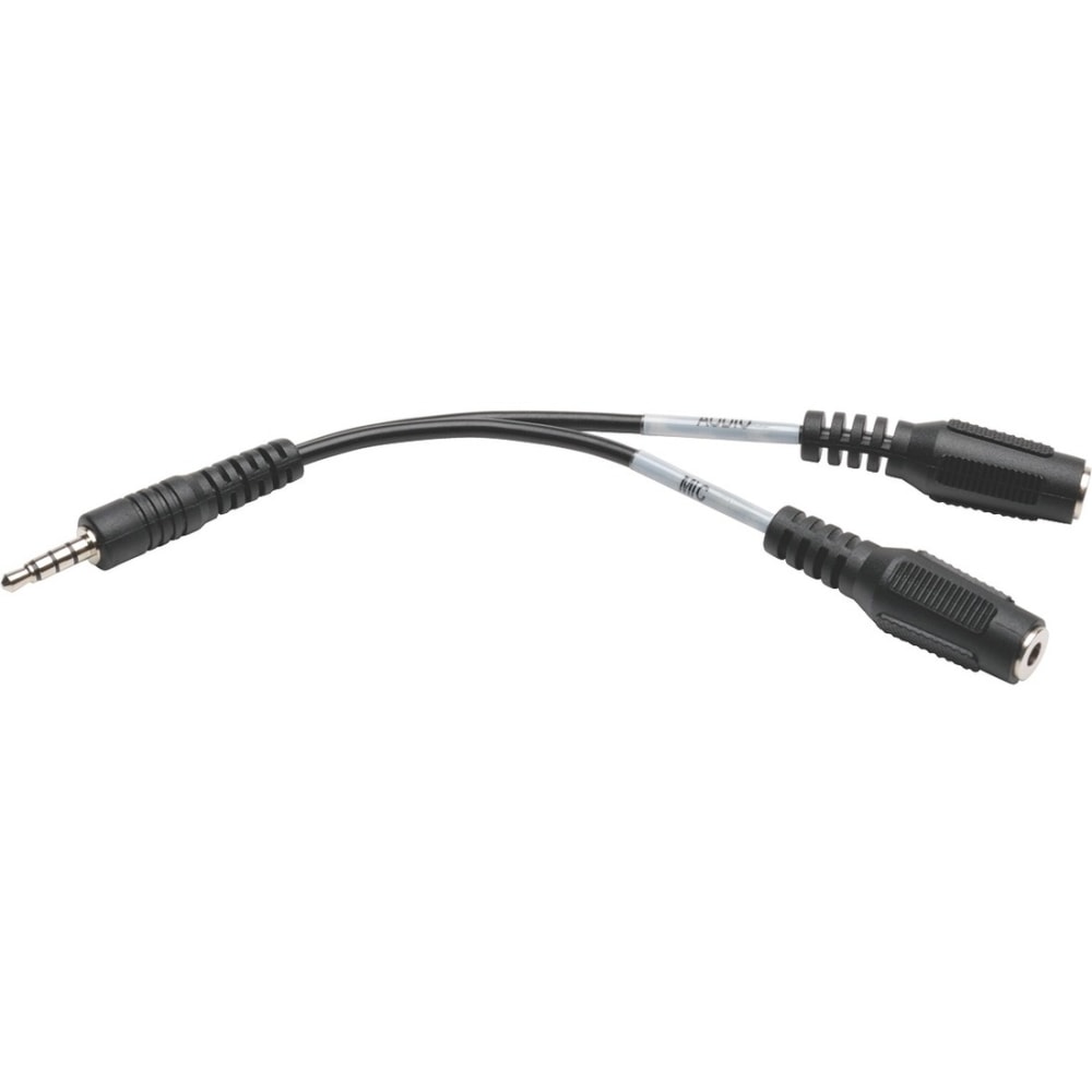 Eaton Tripp Lite Series 3.5 mm 3-Position to 3.5 mm 4-Position Audio Headset Splitter Adapter Cable (2xF/M), 6 in. (15.2 cm) - P31806NMFF MPN:P318-06N-MFF