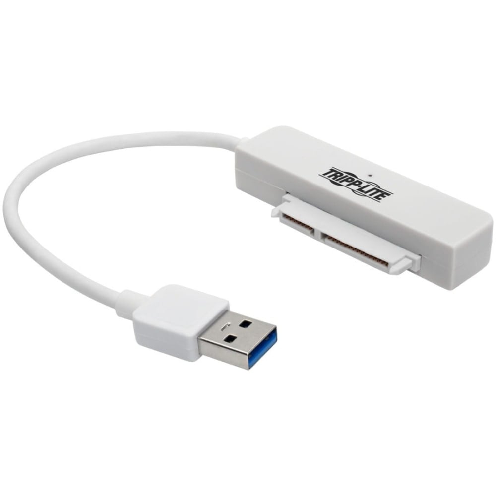 Tripp Lite 6in USB 3.0 SuperSpeed to SATA III Adapter w/UASP/2.5in Hard Drives White - Storage controller - 2.5in / 3.5in shared - SATA 6Gb/s - USB 3.0 - white (Min Order Qty 4) MPN:U338-06N-SATA-W