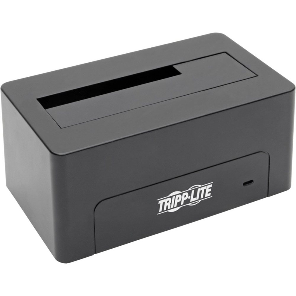 Tripp Lite USB 3.1 Type-C to SATA Quick Dock, 10 Gbps, 2.5 and 3.5 in. HDD/SDD, Thunderbolt 3 Compatible - HDD docking station - bays: 1 - 2.5in / 3.5in shared - SATA 6Gb/s - USB 3.1 (Gen 2), USB-C, Thunderbolt 3 - black (Min Order Qty 2) MPN:U439-001-CG2