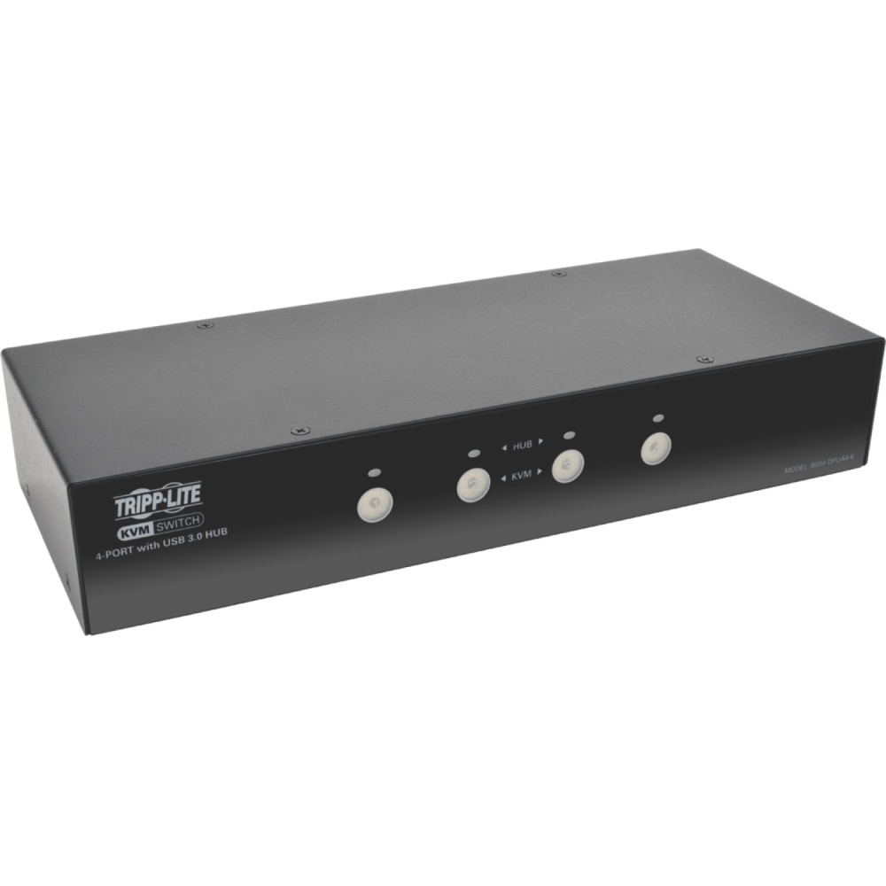 Eaton Tripp Lite series 4-Port DisplayPort KVM Switch w/Audio, Cables and USB 3.0 SuperSpeed Hub - KVM/audio/USB switch - B004DPUA4K MPN:B004-DPUA4-K