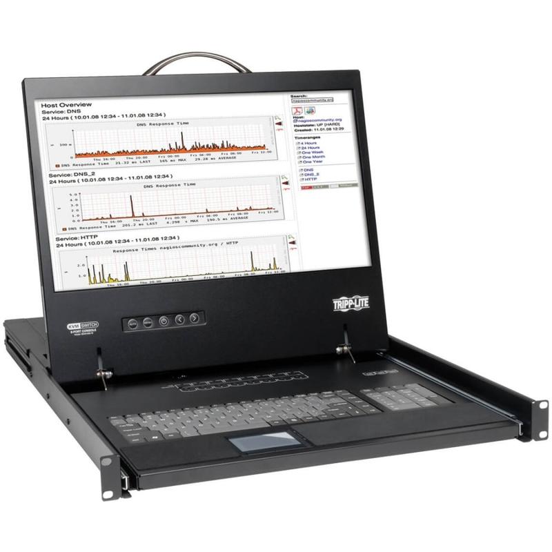 Tripp Lite 16-Port Rack Console VGA KVM Switch w/ 19in LCD 1U TAA - KVM switch - 16 x KVM port(s) - 1 local user - rack-mountable MPN:B040-016-19