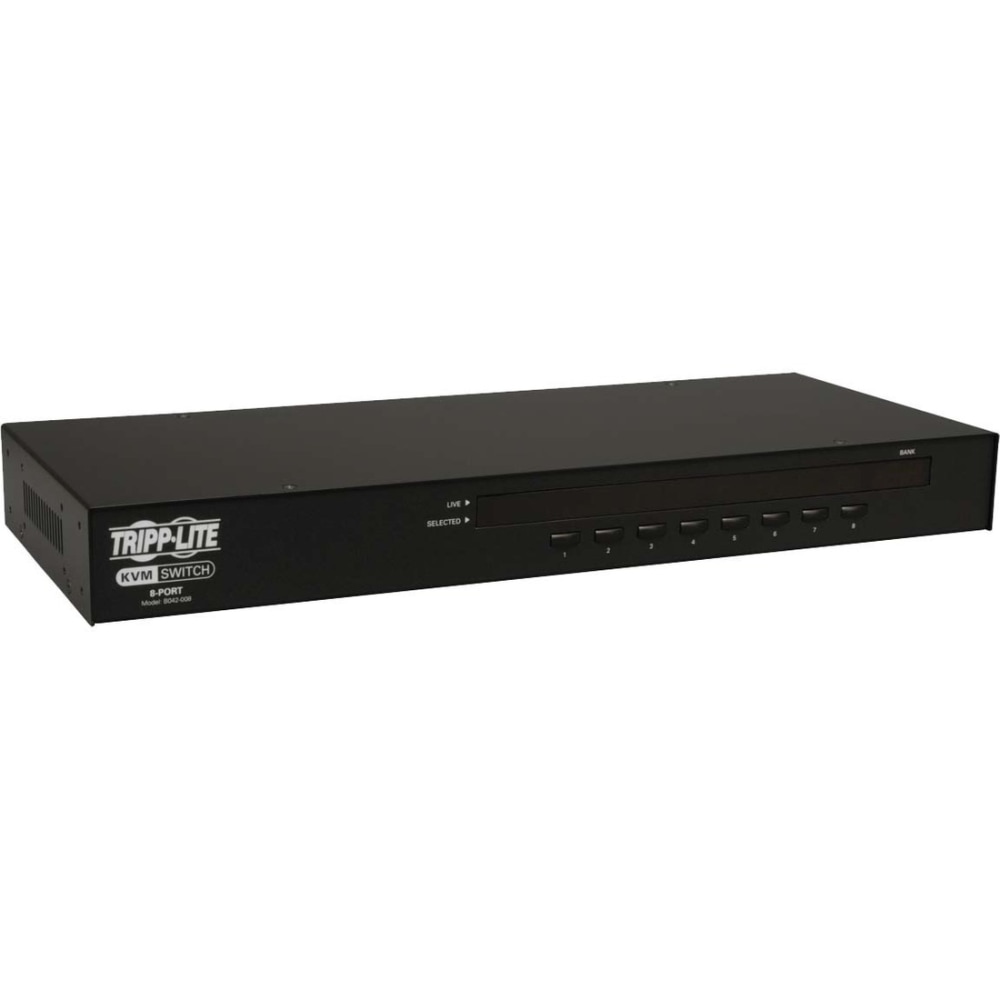 Tripp Lite 8-Port Rackmount USB / PS2 KVM Switch w/ On-Screen Display 1U - KVM switch - 8 x KVM port(s) - 1 local user - rack-mountable MPN:B042-008