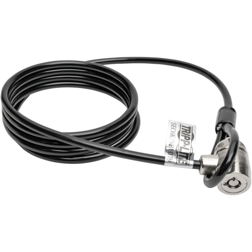 Eaton Tripp Lite Series Security Lock, Keyed, 6 ft. (1.83 m) Cable - Polyvinyl Chloride (PVC), Nickel, Zinc Alloy - 6 ft - SEC6K MPN:SEC6K
