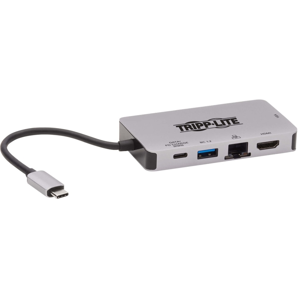 Eaton Tripp Lite Series USB-C Portable Docking Station - HDMI 4K @ 30 Hz, VGA, USB-A/USB-C, GbE, PD Charging 3.0, Gray - U442DOCK6GY MPN:U442-DOCK6-GY