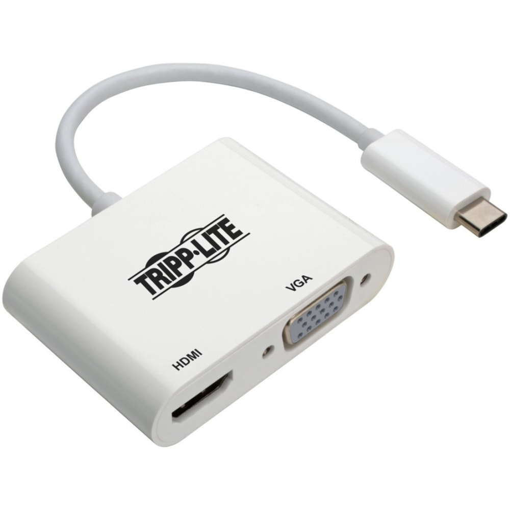 Eaton Tripp Lite Series USB 3.1 Gen 1 USB-C to HDMI/VGA 4K Adapter (M/2xF), Thunderbolt 3 Compatible, 4K @30Hz - U44406NHV4K MPN:U444-06N-HV4K