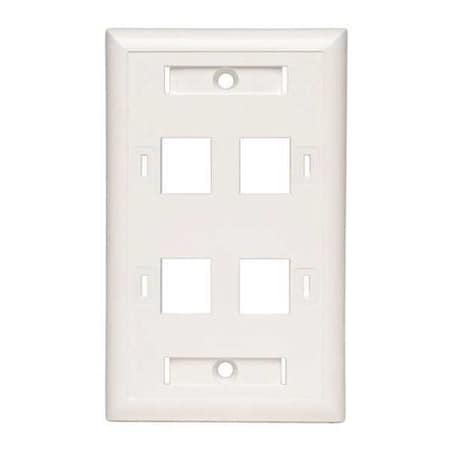 Keystone Face Plate, 4-Port Quad Outlet MPN:N042-001-04-WH
