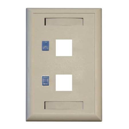 Keystone Face Plate, 2-Port Dual Outlet MPN:N042-001-WH