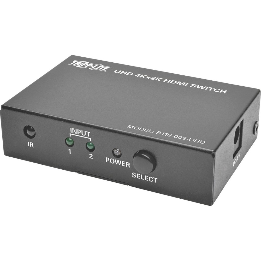 Eaton Tripp Lite Series 2-Port HDMI Switch with Remote Control, 4K @ 60 Hz, 4:4:4, HDR, 3D, HDCP 2.2, EDID, B119002UHD MPN:B119-002-UHD