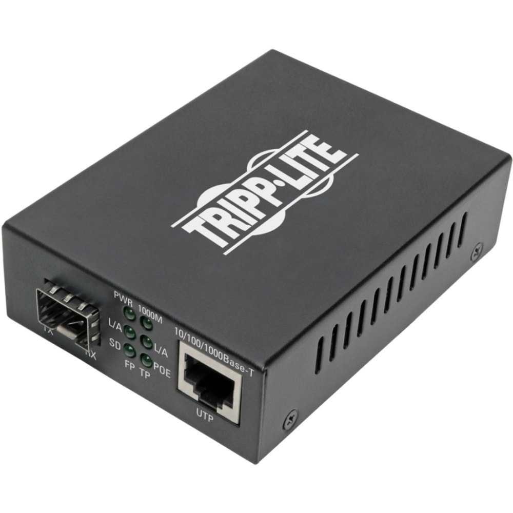 Eaton Tripp Lite Series Gigabit SFP Fiber to Ethernet Media Converter, POE+ - 10/100/1000 Mbps - Fiber media converter - N785P01SFP MPN:N785-P01-SFP
