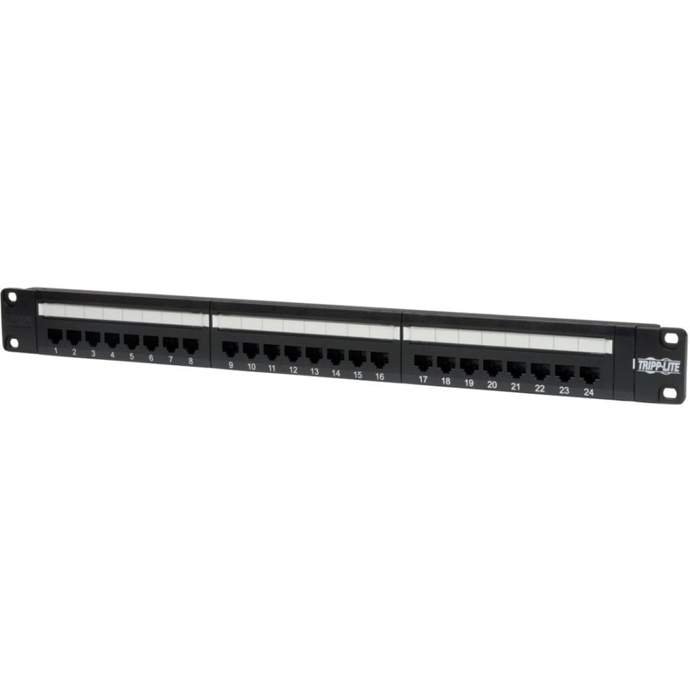 Tripp Lite by Eaton 24-Port 1U Rack-Mount Cat5e 110 Patch Panel 568B RJ45 Ethernet TAA - 568B, RJ45 Ethernet MPN:N052-024