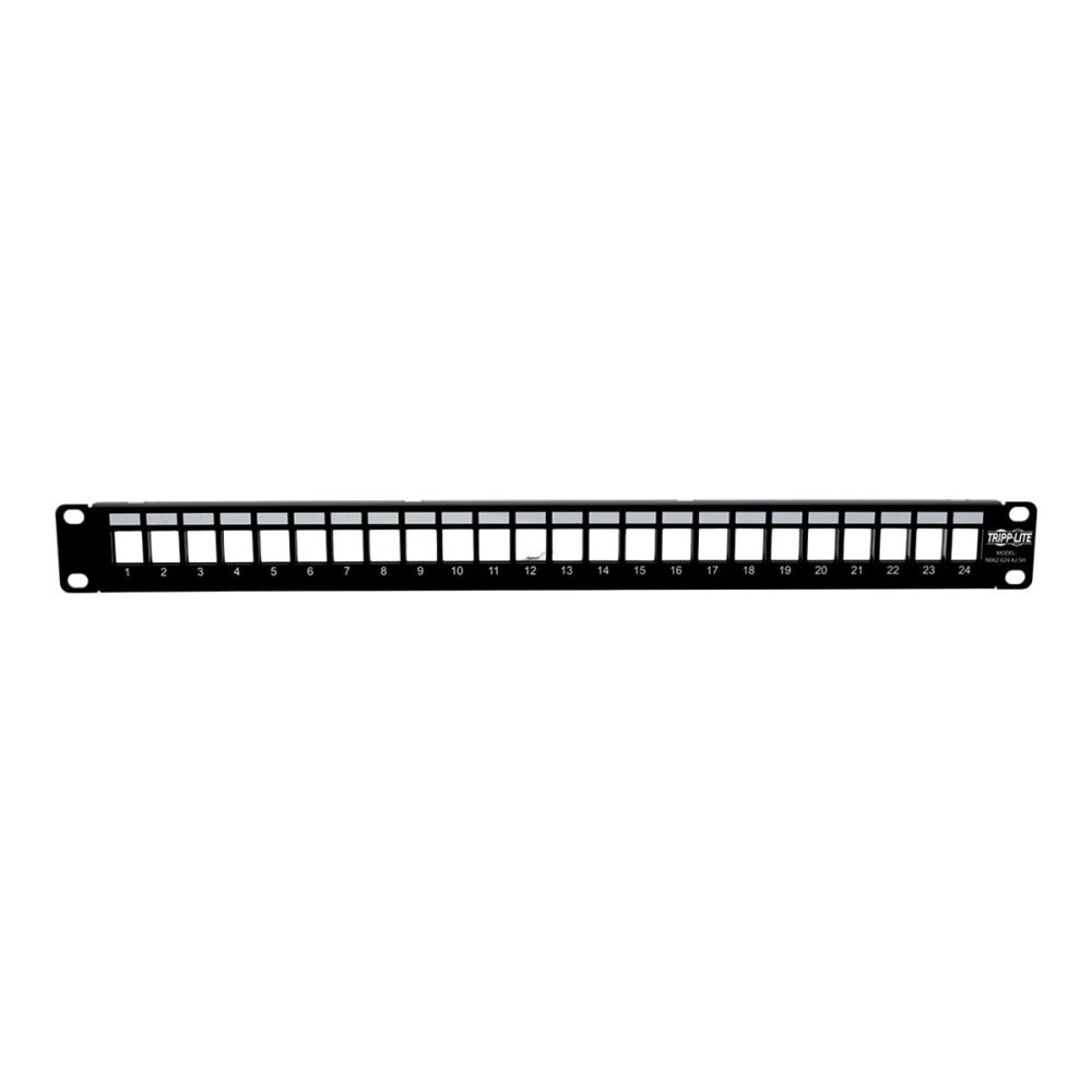 Eaton Tripp Lite Series 24-Port 1U Rack-Mount Shielded Blank Keystone/Multimedia Patch Panel, RJ45 Ethernet, USB, HDMI, Cat5e/6 - N062024KJSH MPN:N062-024-KJ-SH