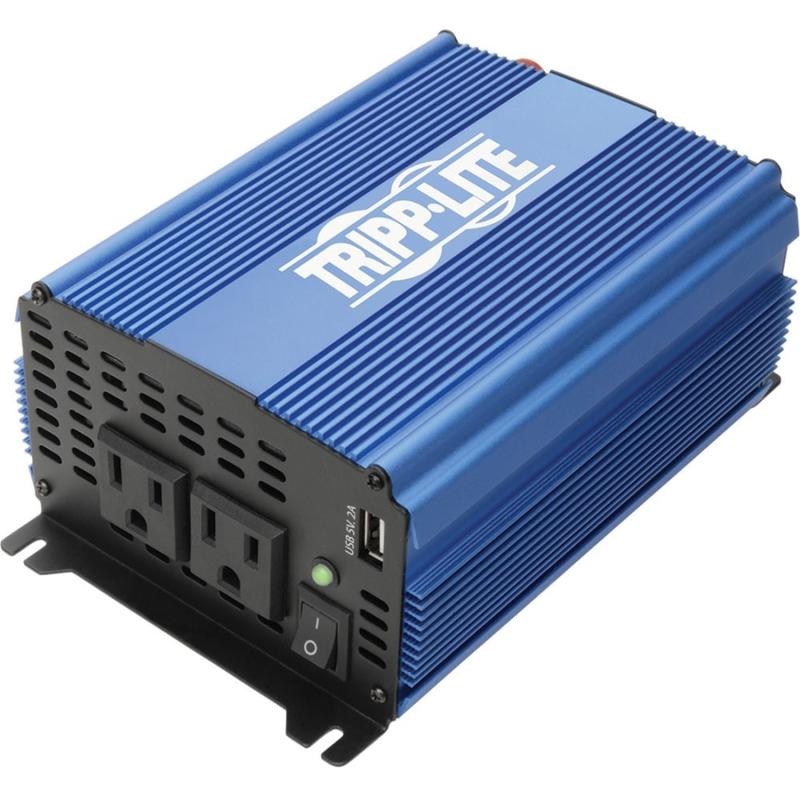 Tripp Lite 1000W Light-Duty Compact Power Inverter with 2 AC/1 USB - 2.0A/Battery Cables, Mobile - DC to AC power inverter - DC 12 V - 1000 Watt - 1000 VA - output connectors: 2 MPN:PINV1000