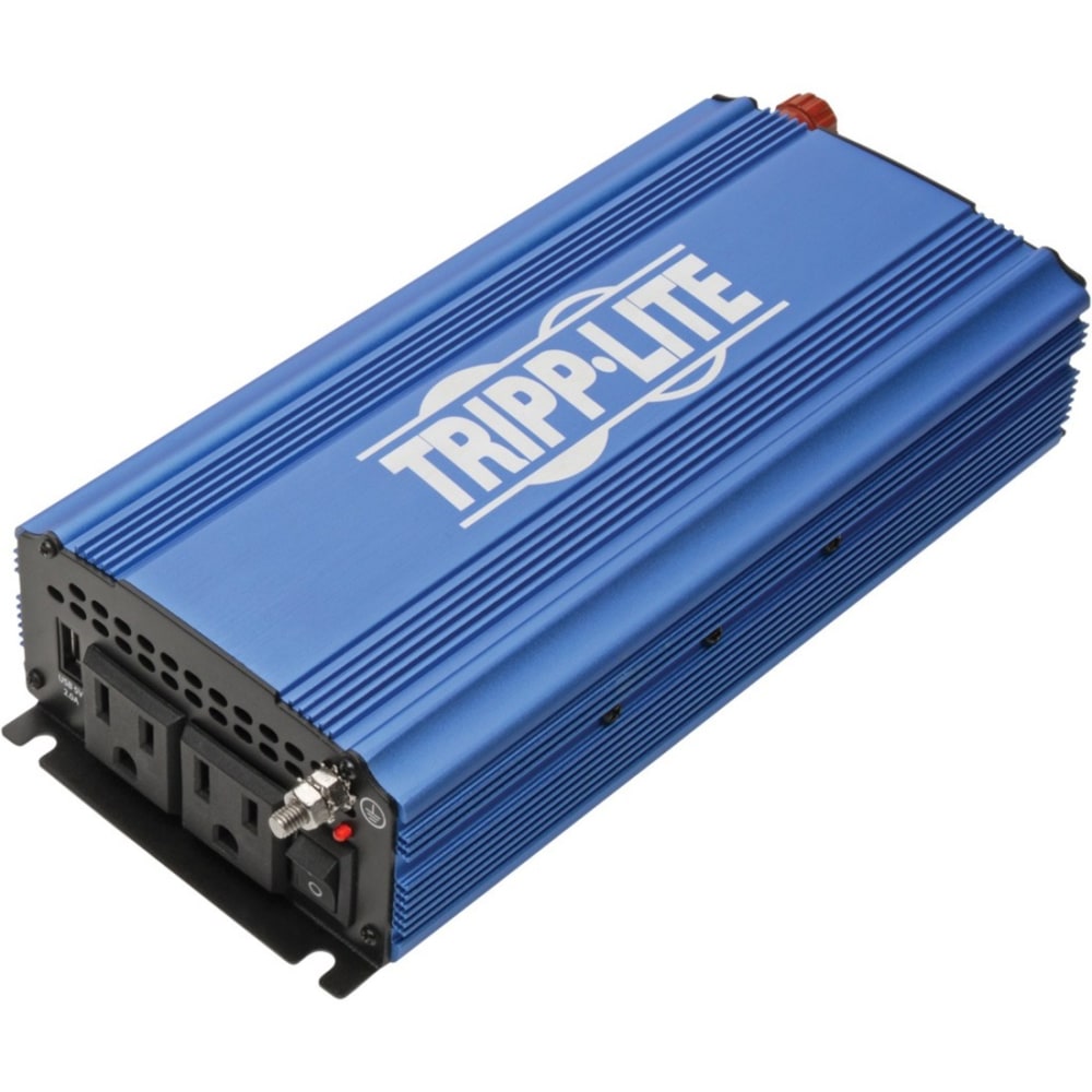 Tripp Lite 750W Light-Duty Compact Power Inverter with 2 AC/1 USB - 2.0A/Battery Cables, Mobile - DC to AC power inverter - DC 12 V - 750 Watt - 750 VA - output connectors: 2 MPN:PINV750