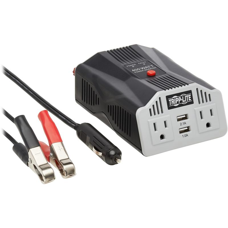 Eaton Tripp Lite Series Ultra-Compact Car Inverter 400W 12V DC to 120V AC 2 UBS Charging Ports 2 Outlets - PV400USB MPN:PV400USB