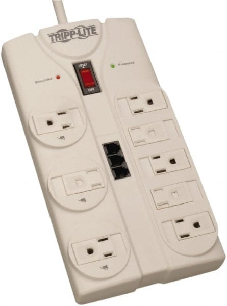 Power Outlet Strips; Amperage: 15 A; Amperage: 15 A; Voltage: 120 V; Protection Type: Surge; Number of Outlets: 8; Mount Type: Keyhole; Number Of Outlets: 8; Mounting Type: Keyhole; Strip Length: 9.5500 in; Cord Length: 8 ft; MPN:TLP808TELTAA