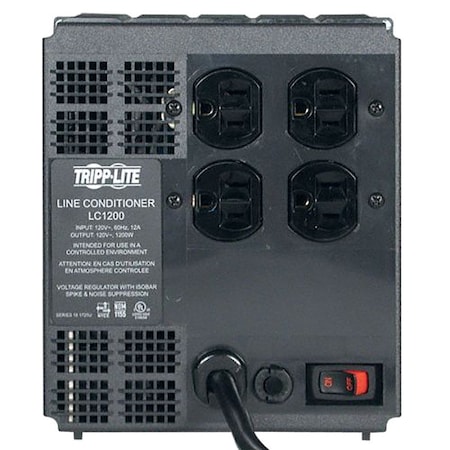 Power Conditioner, 10A Max Amps, 120V Input Voltage, 120V Output Voltage, 1, 200 W Output Watts MPN:LC 1200