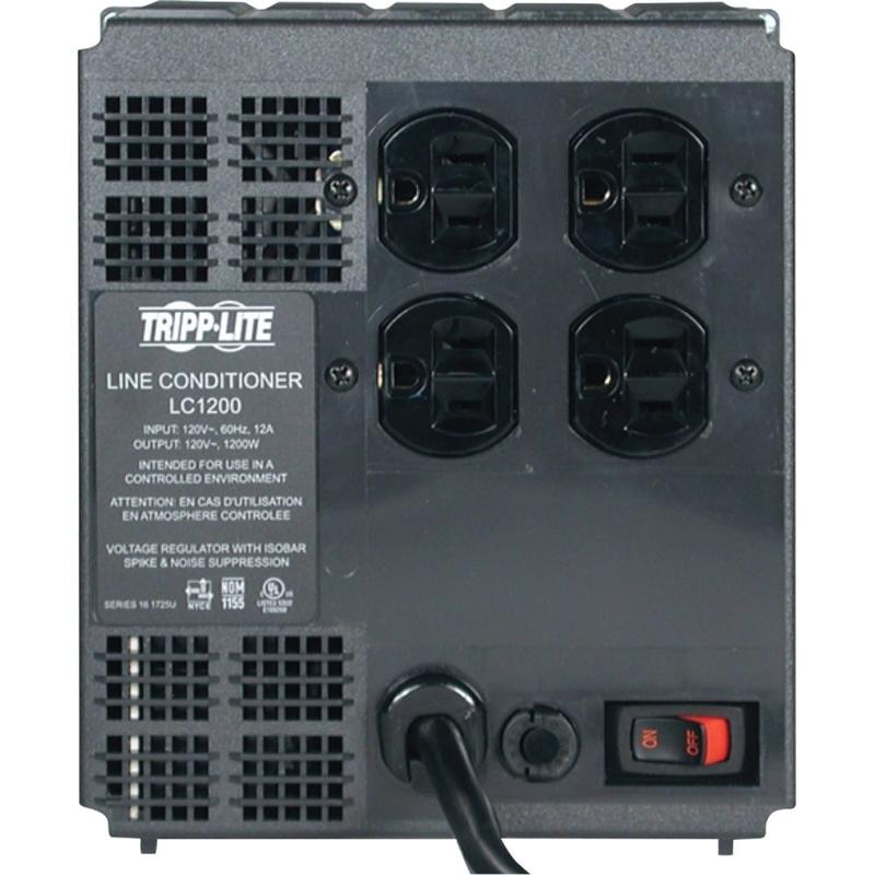 Eaton Tripp Lite Series 1200W Line Conditioner w/ AVR/Surge Protection 120V 10A 60Hz 4 Outlet 7ft Cord Power Conditioner - LC1200 MPN:LC1200