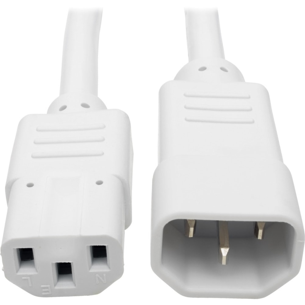 Eaton Tripp Lite Series Heavy-Duty PDU Power Cord, C13 to C14 - 15A, 250V, 14 AWG, 3 ft. (0.91 m), White - P005003AWH MPN:P005-003-AWH