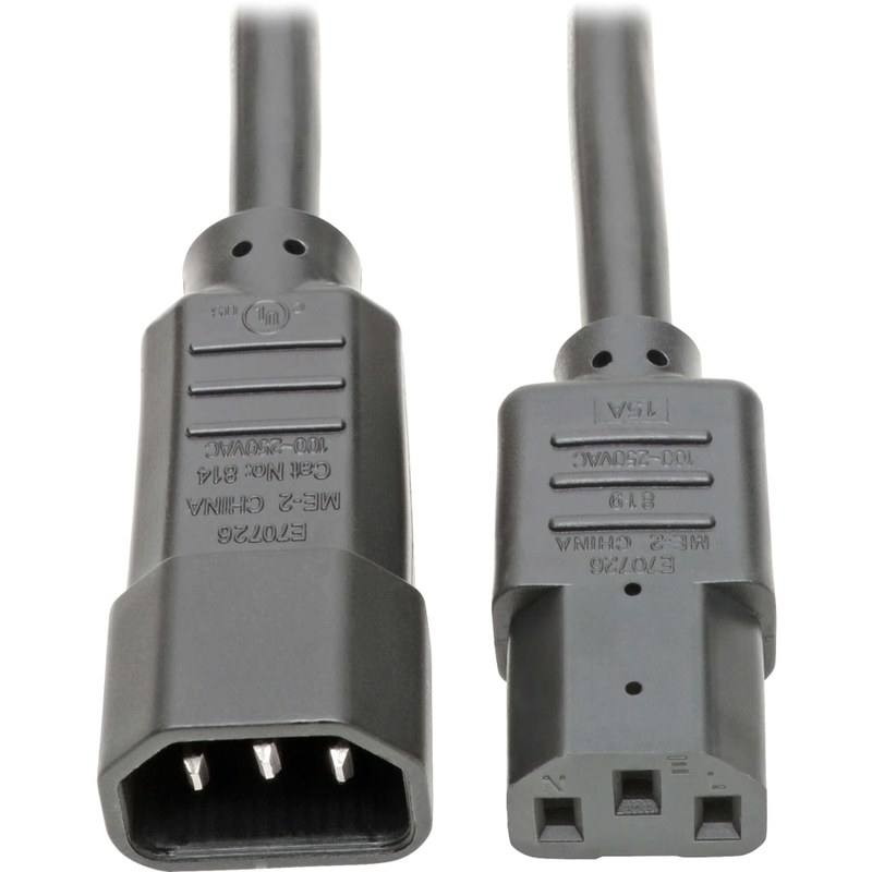 Eaton Tripp Lite Series Heavy-Duty PDU Power Cord, C13 to C14 - 15A, 250V, 14 AWG, 6 ft. (1.83 m), Black - P005006 MPN:P005-006