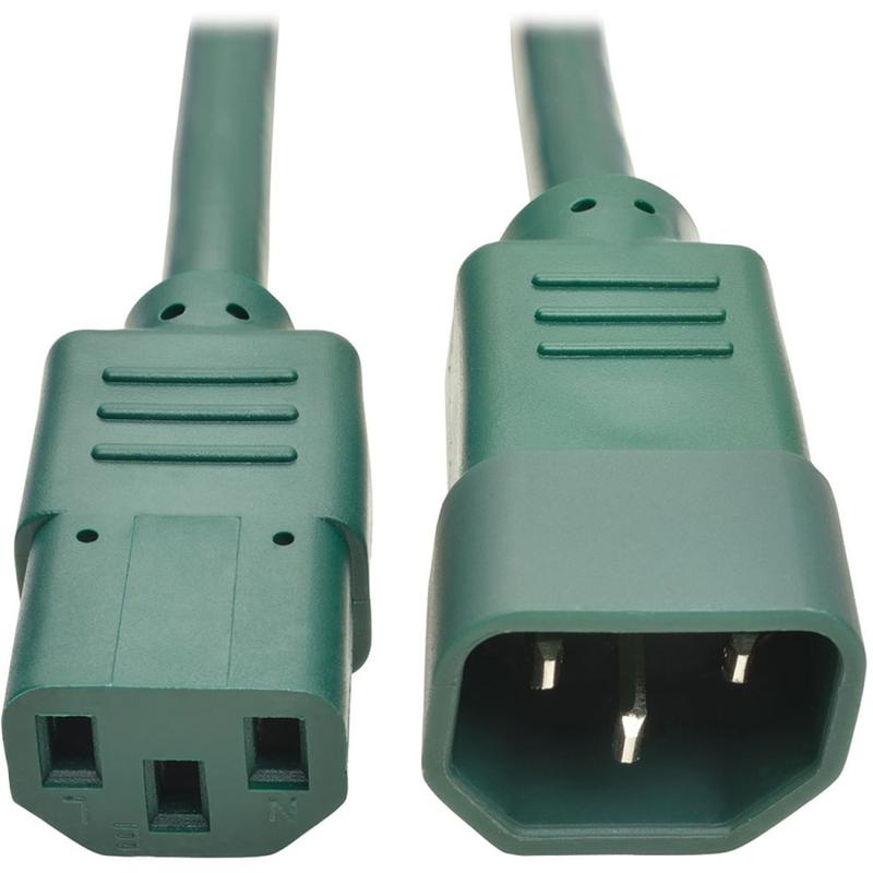 Eaton Tripp Lite Series Heavy-Duty PDU Power Cord, C13 to C14 - 15A, 250V, 14 AWG, 6 ft. (1.83 m), Green - P005006AGN MPN:P005-006-AGN