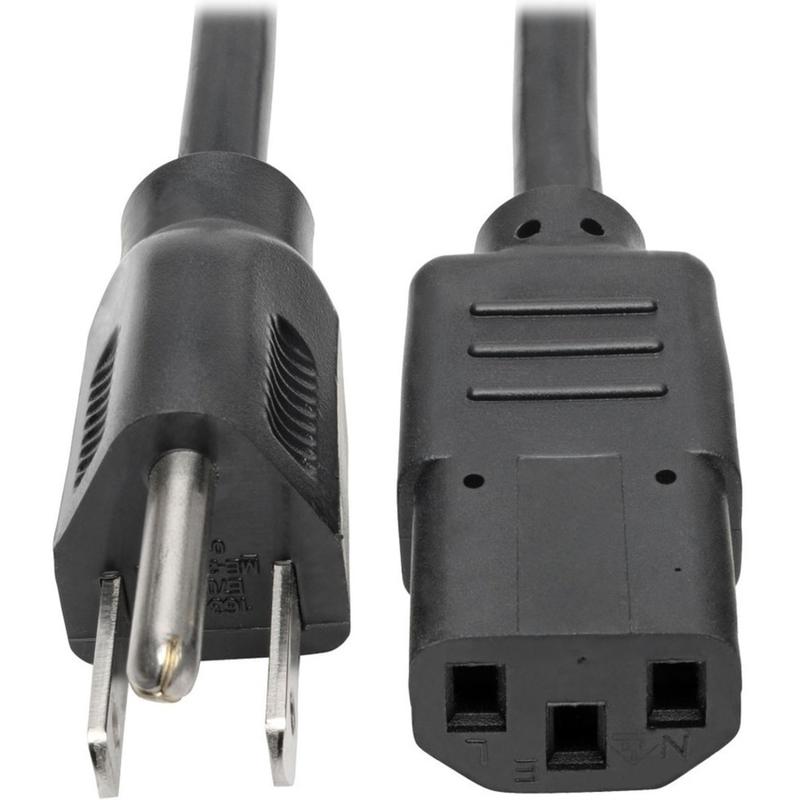 Eaton Tripp Lite Series Desktop Computer AC Power Cable, NEMA 5-15P to C13 - 13A, 125V, 16 AWG, 2 ft. (0.61 m), Black - P00600213A MPN:P006-002-13A