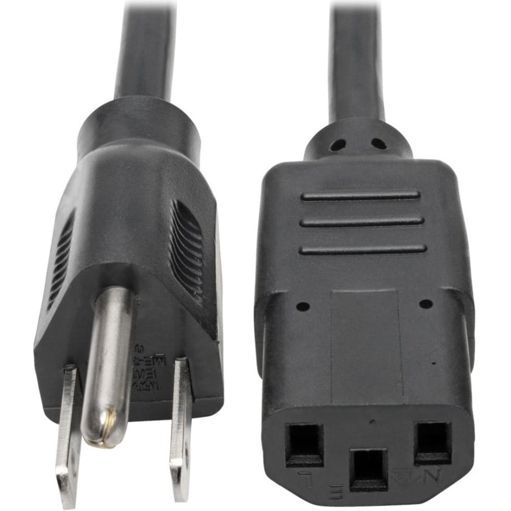 Eaton Tripp Lite Series Desktop Computer AC Power Cable, NEMA 5-15P to C13 - 10A, 125V, 18 AWG, 3 ft. (0.91 m), Black - P006003 MPN:P006-003