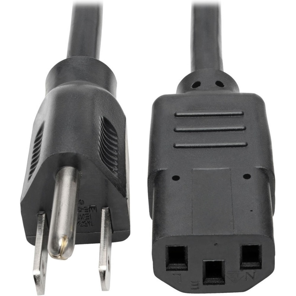Eaton Tripp Lite Series Desktop Computer AC Power Cable, NEMA 5-15P to C13 - 13A, 125V, 16 AWG, 8 ft. (2.43 m), Black - P00600813A MPN:P006-008-13A