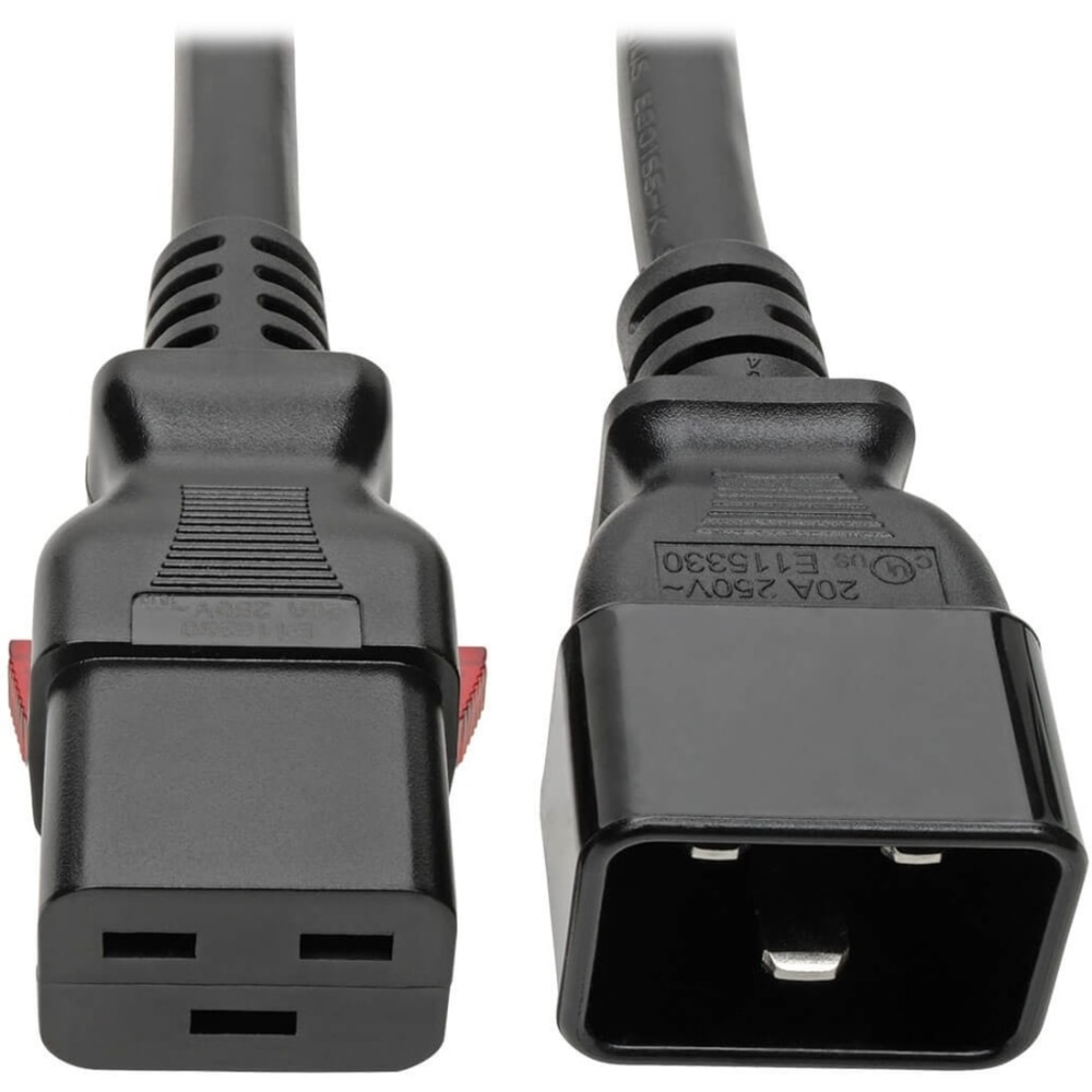 Eaton Tripp Lite Series Power Extension Cord, Locking C19 to C20 - Heavy-Duty, 20A, 100-250V, 12 AWG, 6 ft. (1.83 m), Black - P036L06 MPN:P036-L06