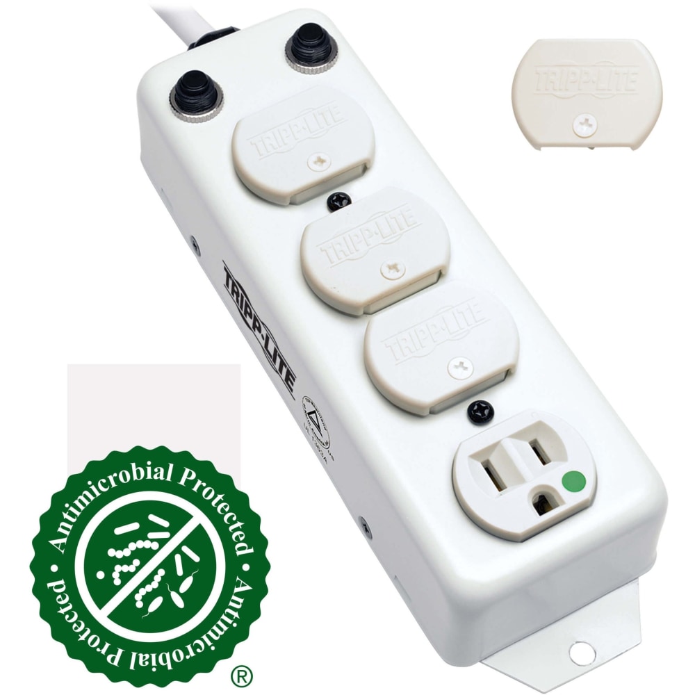 Tripp Lite Safe-IT Power Strip Medical Antimicrobial 120V 4 Outlet UL1363A 15ft Right Angle Cord - PS415HGOEMRA MPN:PS-415-HG-OEMRA