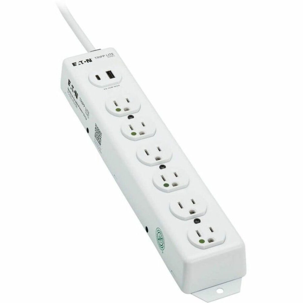 Eaton Tripp Lite Series UL 1363 Medical-Grade Power Strip, 6 Hospital-Grade Outlets, 2 ft. Cord, PS602HGUSB MPN:PS-602-HGUSB