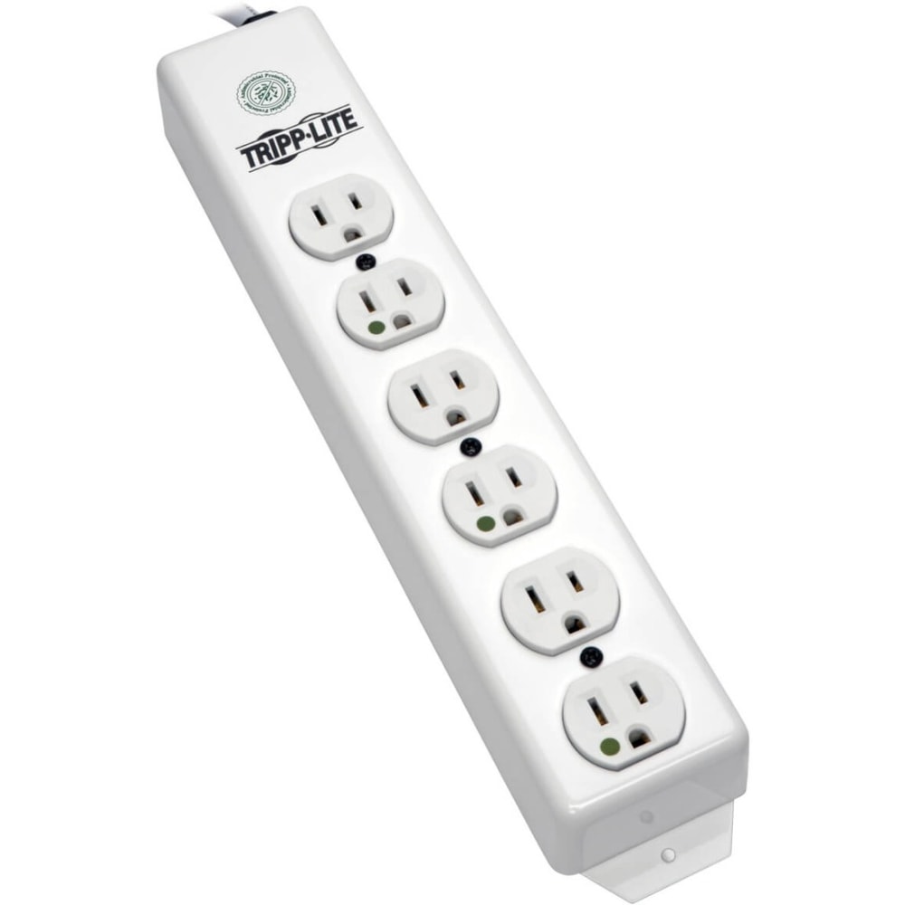 Eaton Tripp Lite Series Safe-IT Power Strip Hospital Medical Antimicrobial 120V 5-15R-HG 6 Outlet 15ft Cord Metal - PS615HG MPN:PS-615-HG