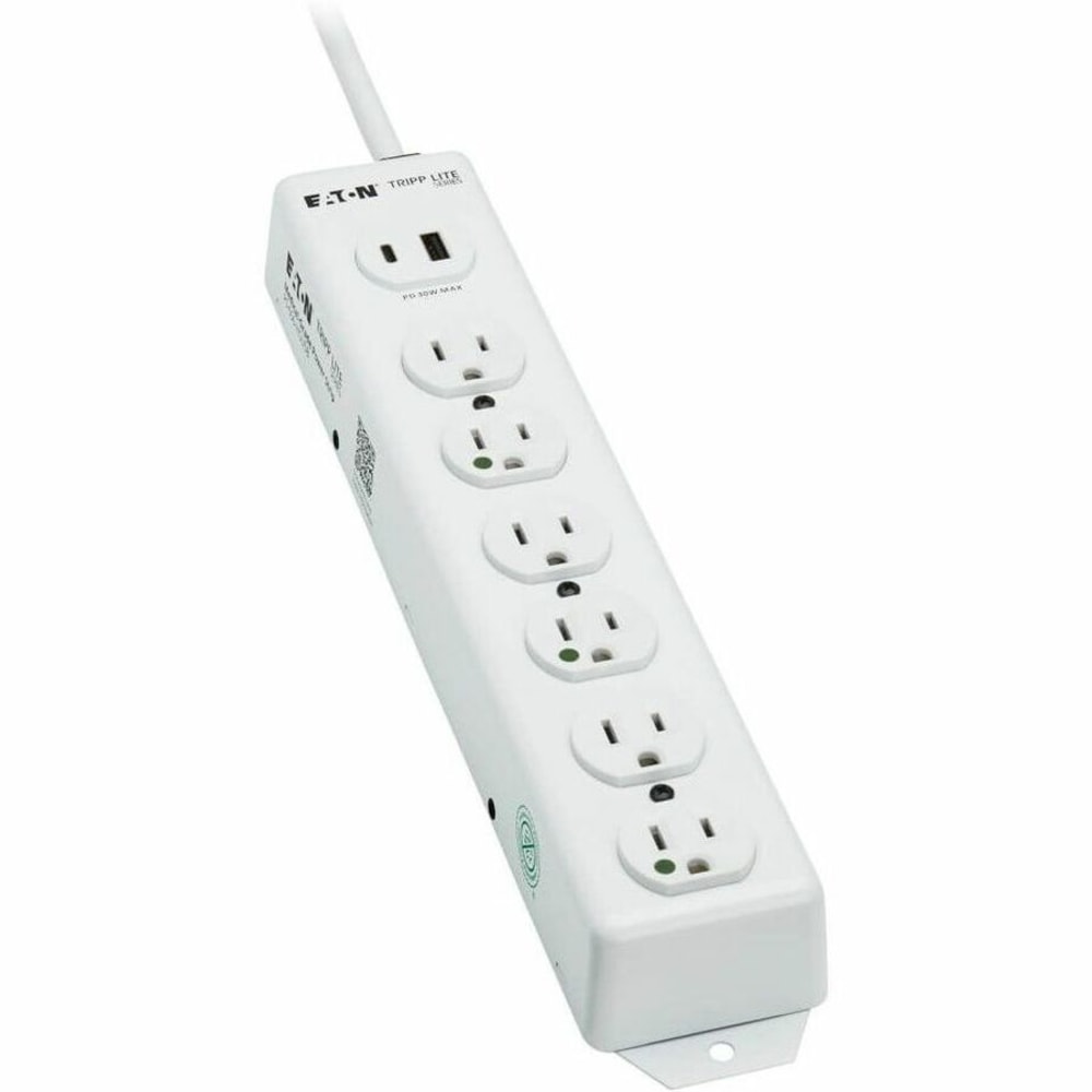 Eaton Tripp Lite Series UL 1363 Medical-Grade Power Strip, 6 Hospital-Grade Outlets, 15 ft. Cord, PS615HGUSB MPN:PS-615-HGUSB