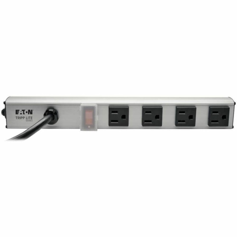 Tripp Lite Power Strip 120V 5-15R 4 Outlet 6ft Cord 12 Inch Length Metal, PS120406 MPN:PS120406