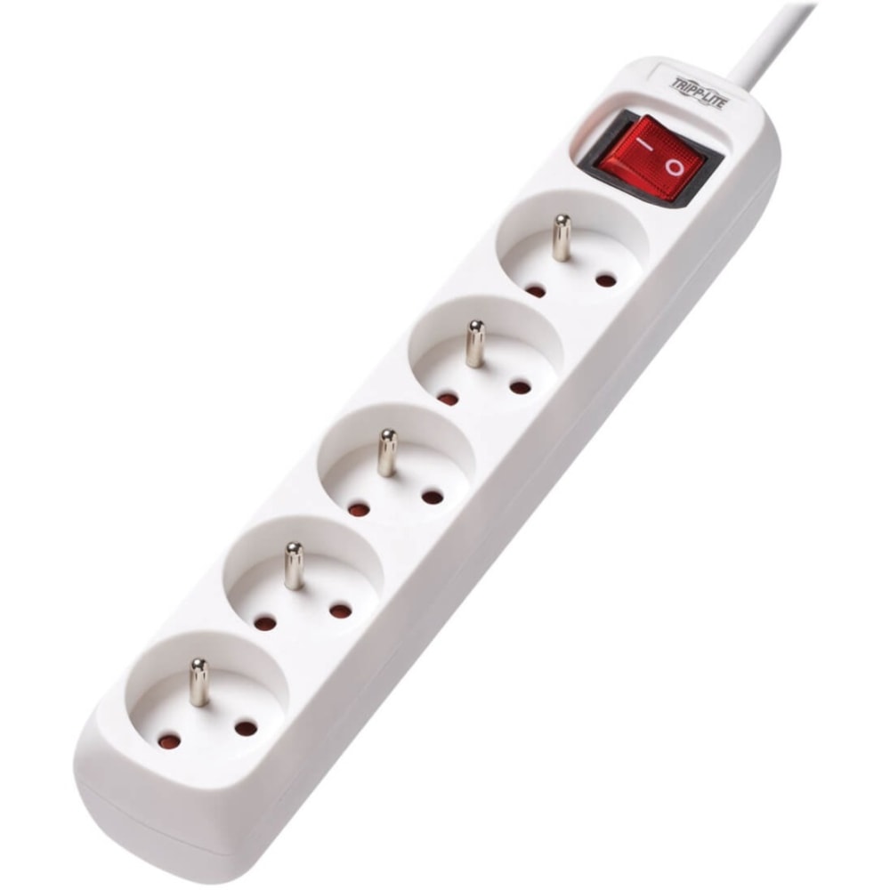 Eaton Tripp Lite Series 5-Outlet Power Strip - French Type E Outlets, 220-250V AC, 16A, 1.5 m Cord, Type E Plug, White - PS5F15 MPN:PS5F15