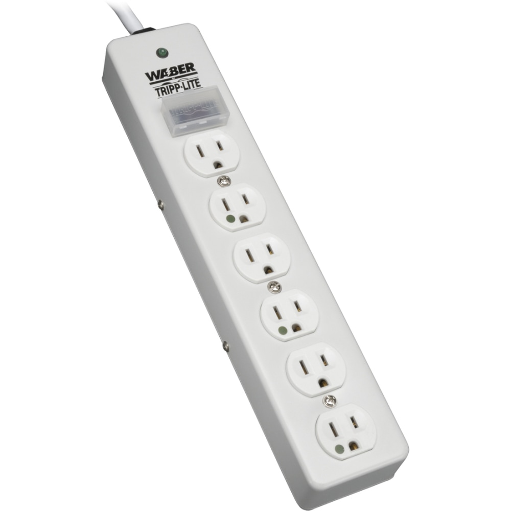 Eaton Tripp Lite Series Surge Protector Power Strip Medical Hospital RT Angle Plug 6 Outlet 6ft Cord - SPS606HGRA MPN:SPS606HGRA