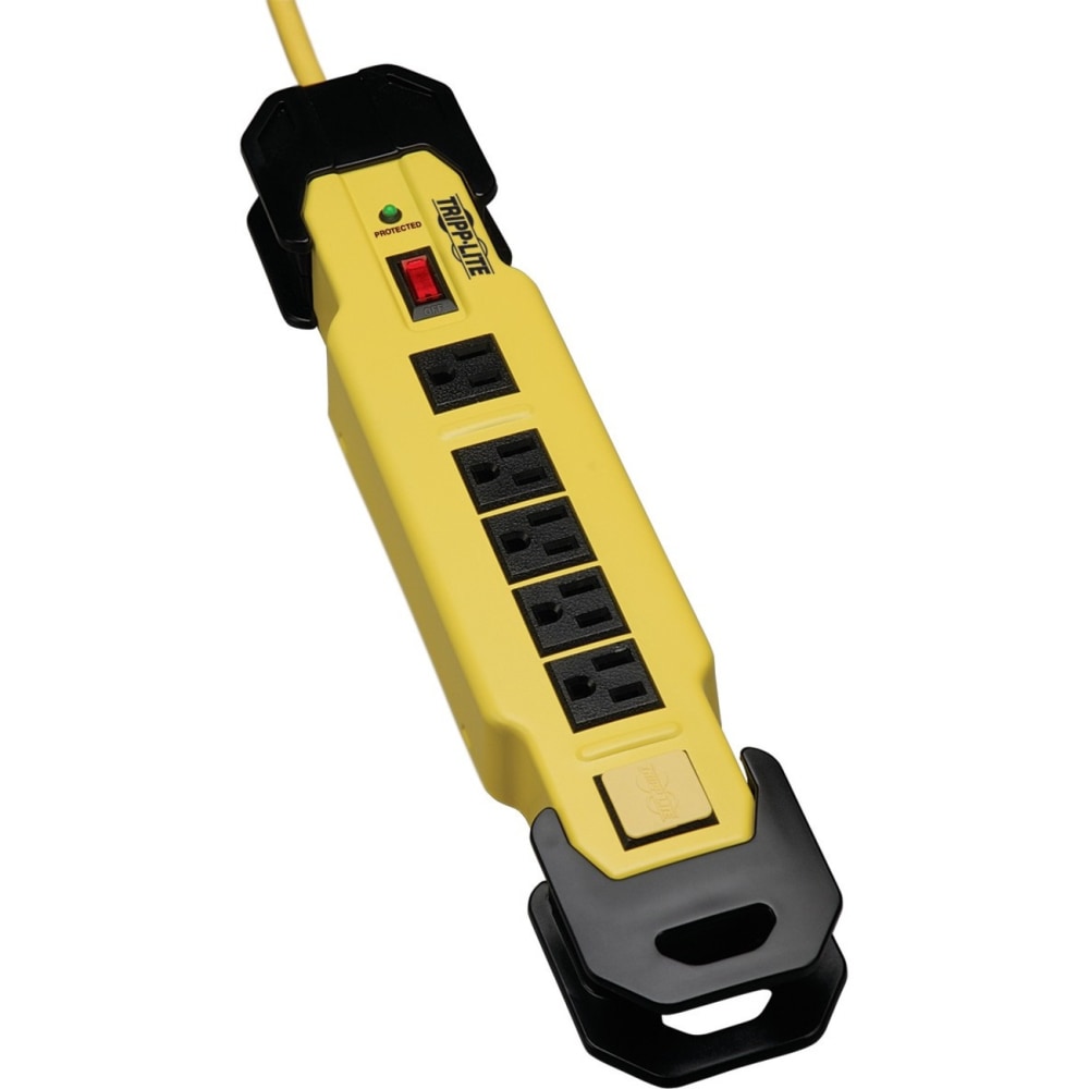 Tripp Lite Safety Surge Protector Strip 120V 6 Outlet 15ft Cord OSHA - Surge protector - 15 A - AC 120 V - output connectors: 6 - black, yellow MPN:TLM615SA