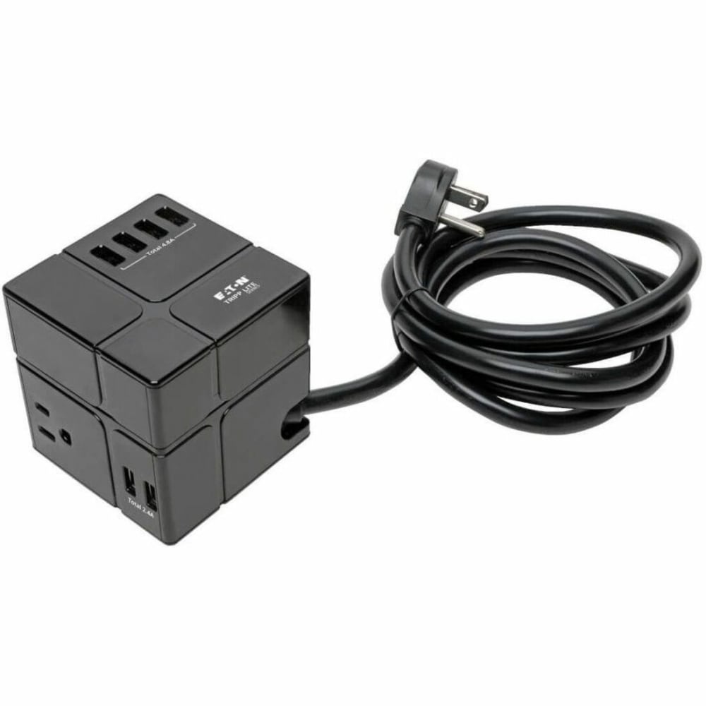 Eaton Tripp Lite Series Safe-IT 3-Outlet Cube Surge Protector - 5-15R Outlets, 6 USB Ports, 8 ft. (2.4 m) Cord, Antimicrobial Protection MPN:TLP368CUBEUAM