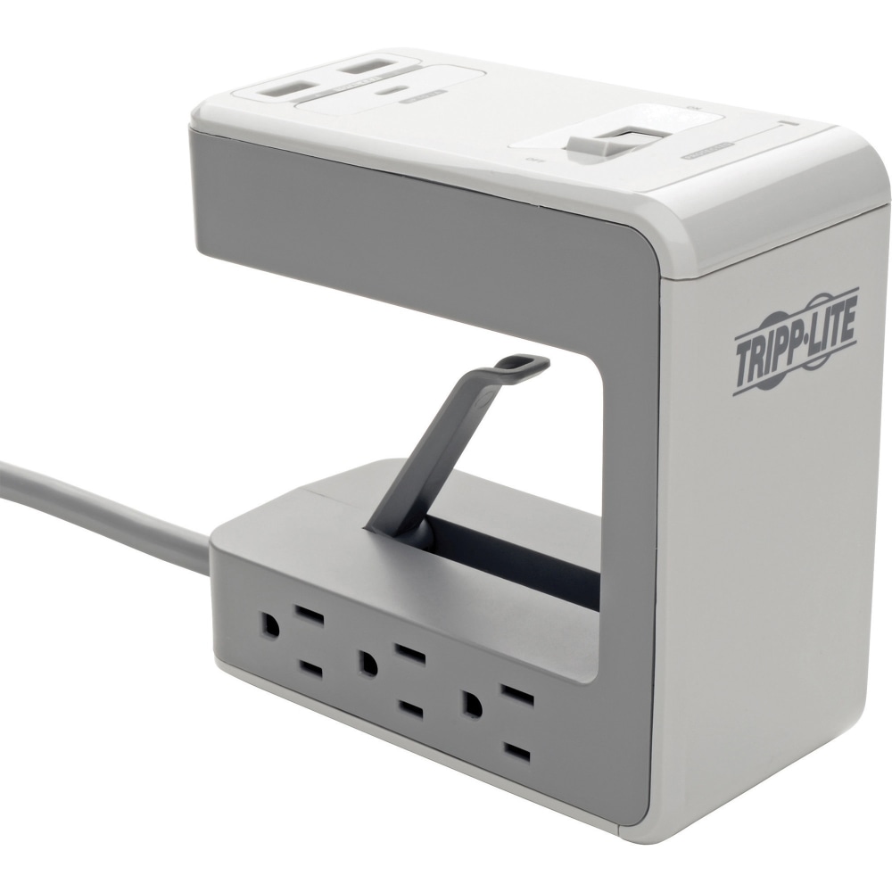 Eaton Tripp Lite Series 6-Outlet Surge Protector w/2 USB-A (2.4A Shared) & 1 USB-C (3A) - 8 ft. Cord, 1080 Joules, Desk Clamp - TLP648USBC MPN:TLP648USBC