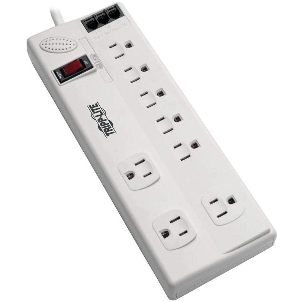 Tripp Lite 8-Outlet Surge Protector with DSL/Phone Line/Modem Surge Protection - 3150 Joules, 6 ft. Cord - TLP806TELTAA MPN:TLP806TELTAA