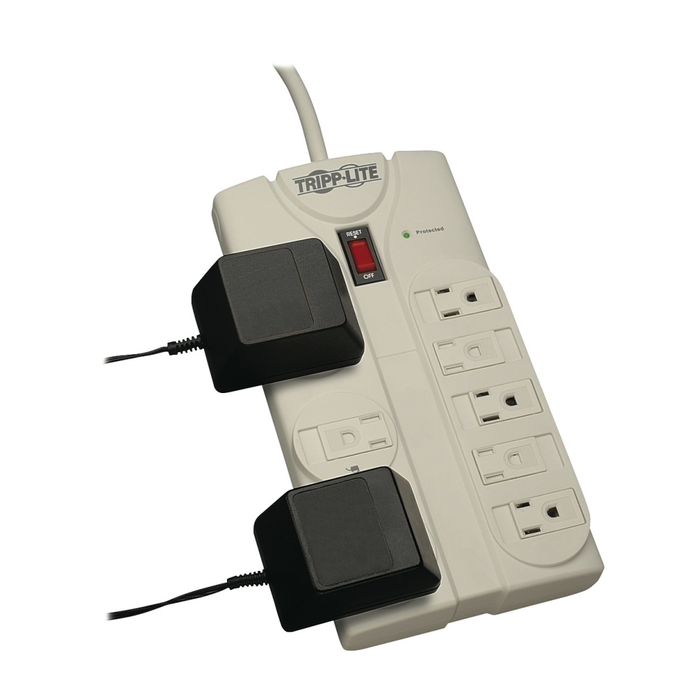 Tripp Lite Protect It! Surge Protector, 8 Outlets, 8 ft. Cord, 1440 Joules, Light Gray (Min Order Qty 2) MPN:TLP808