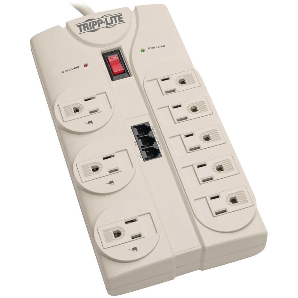 Eaton Tripp Lite Series Surge Protector Power Strip 120V 5-15R 8 Outlet RJ11 8ft Cord 2160 Joule - Surge protector - TLP808TEL MPN:TLP808TEL