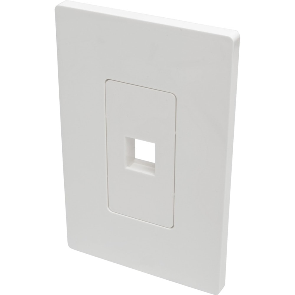 Tripp Lite by Eaton Single-Gang 1-Port Wall Plate Keystone Cat5/6 USB HDMI Dport RCA - 1 x Total Number of Socket(s) - 1-gang - White - Polycarbonate MPN:N080-101