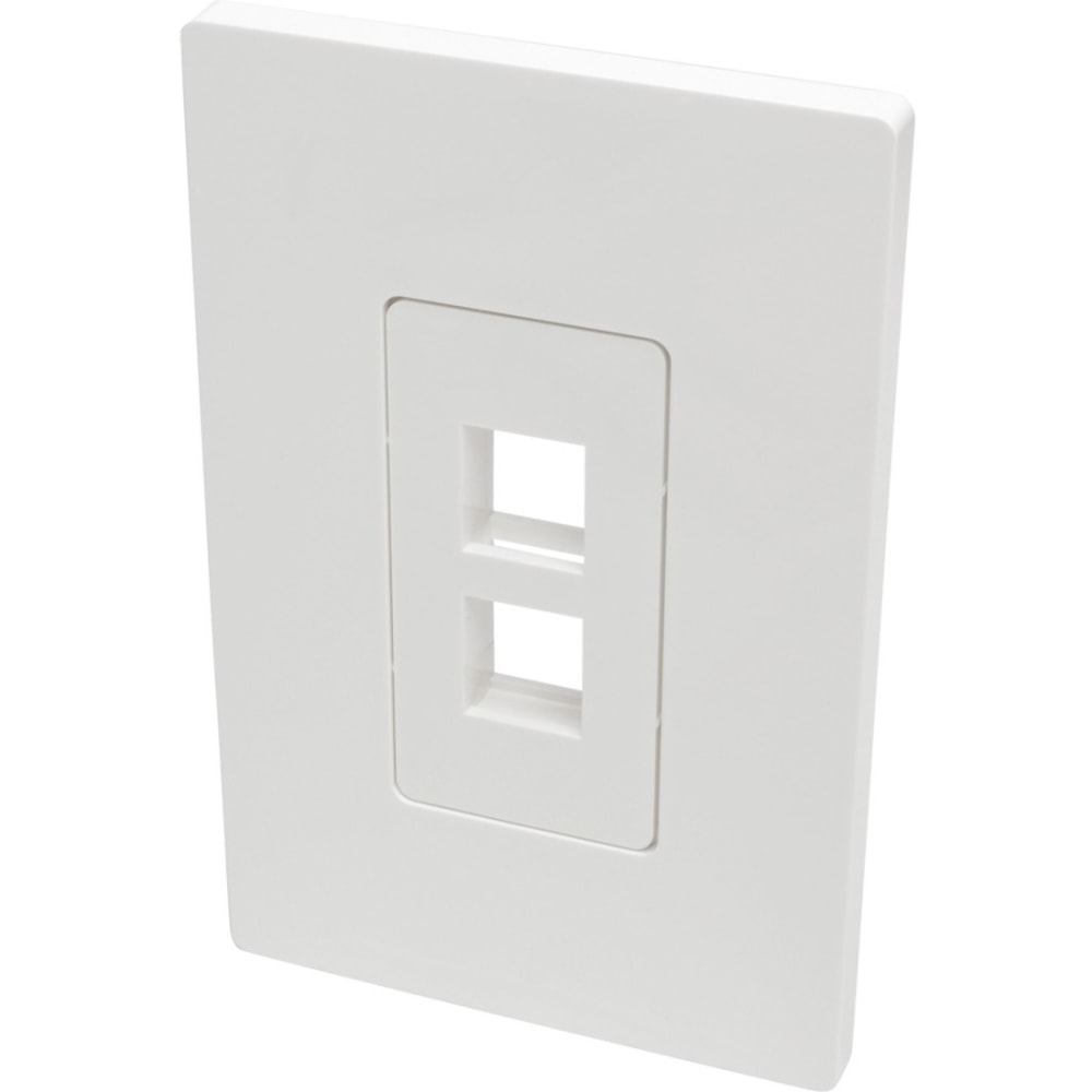 Tripp Lite by Eaton Single-Gang 2-Port Wall Plate Keystone Cat5/6 USB HDMI Dport RCA - 2 x Total Number of Socket(s) - 1-gang - White - Polycarbonate MPN:N080-102