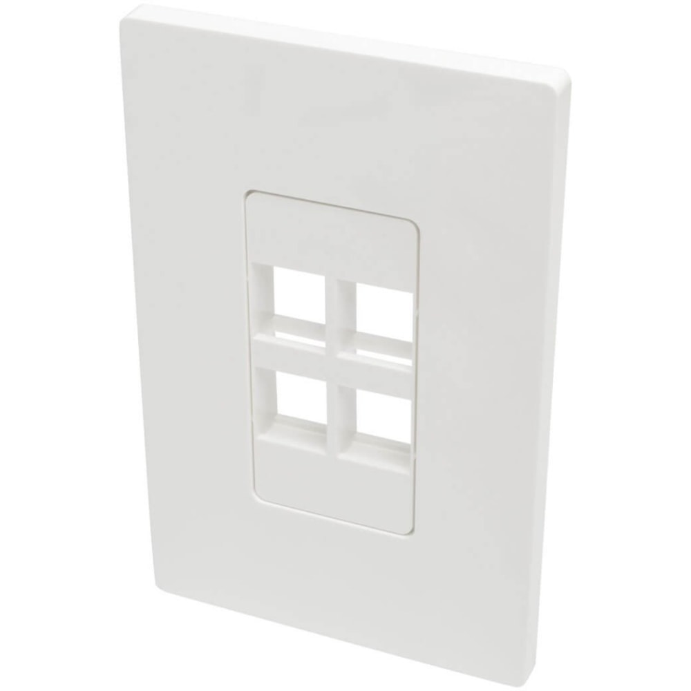 Tripp Lite by Eaton Single-Gang 4-Port Wall Plate Keystone Cat5/6 USB HDMI Dport RCA - 4 x Total Number of Socket(s) - 1-gang - White - Polycarbonate MPN:N080-104