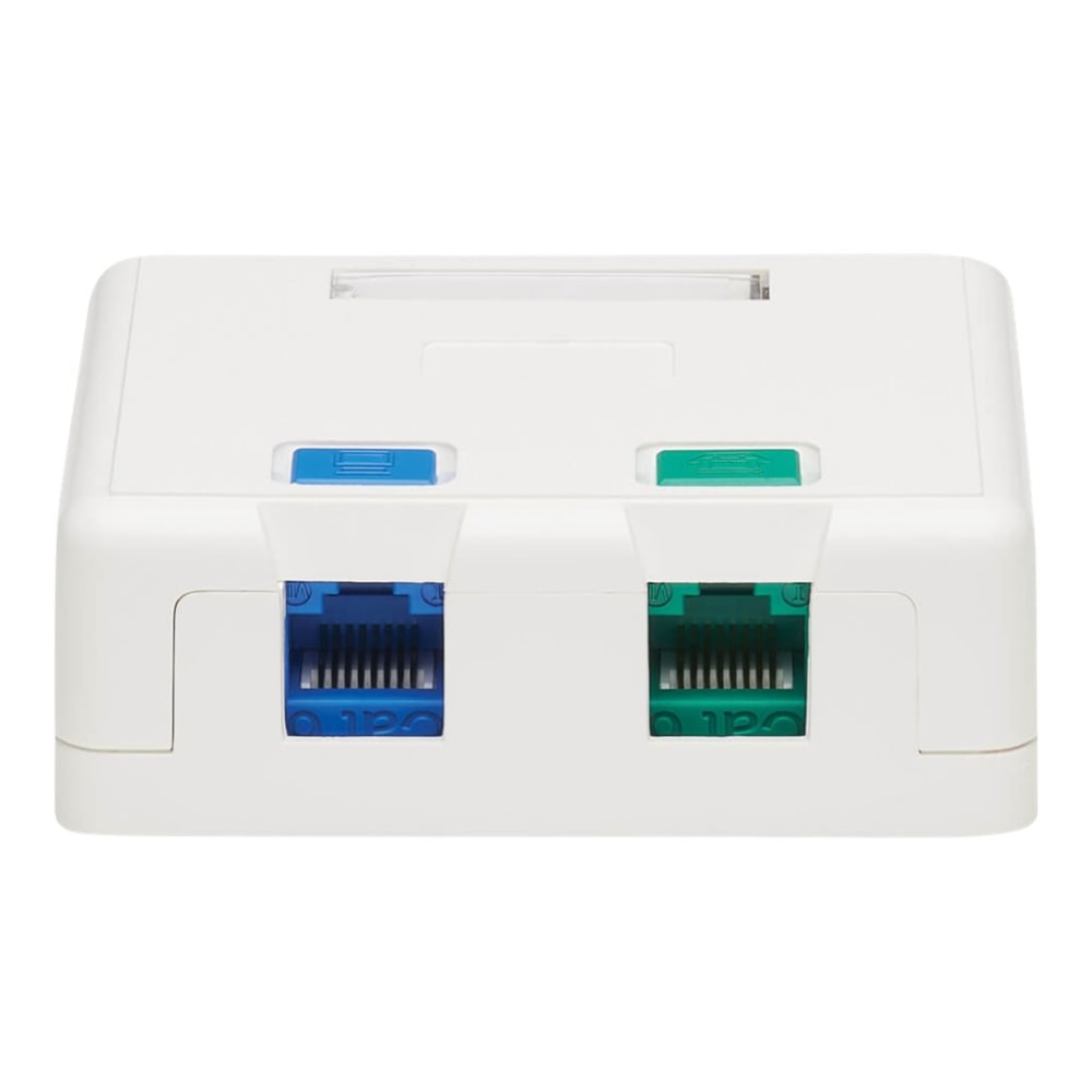 Eaton Tripp Lite Series Surface-Mount Box for Keystone Jacks, 2 Ports, White, TAA, N082002WH MPN:N082-002-WH