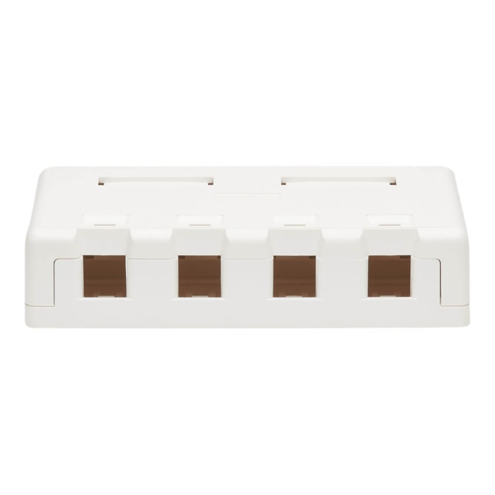 Eaton Tripp Lite Series Surface-Mount Box for Keystone Jacks, 4 Ports, White, TAA, N082004WH MPN:N082-004-WH