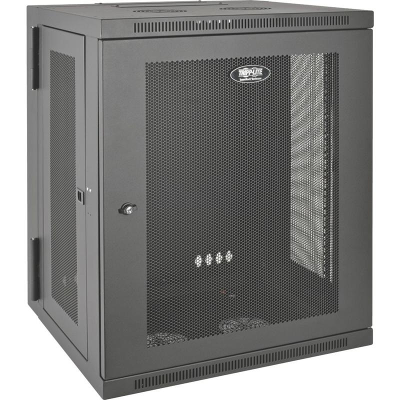 Tripp Lite 15U Wall Mount Rack Enclosure Server Cabinet Hinged Wallmount - Rack cabinet - wall mountable - black - 15U - 19in MPN:SRW15US